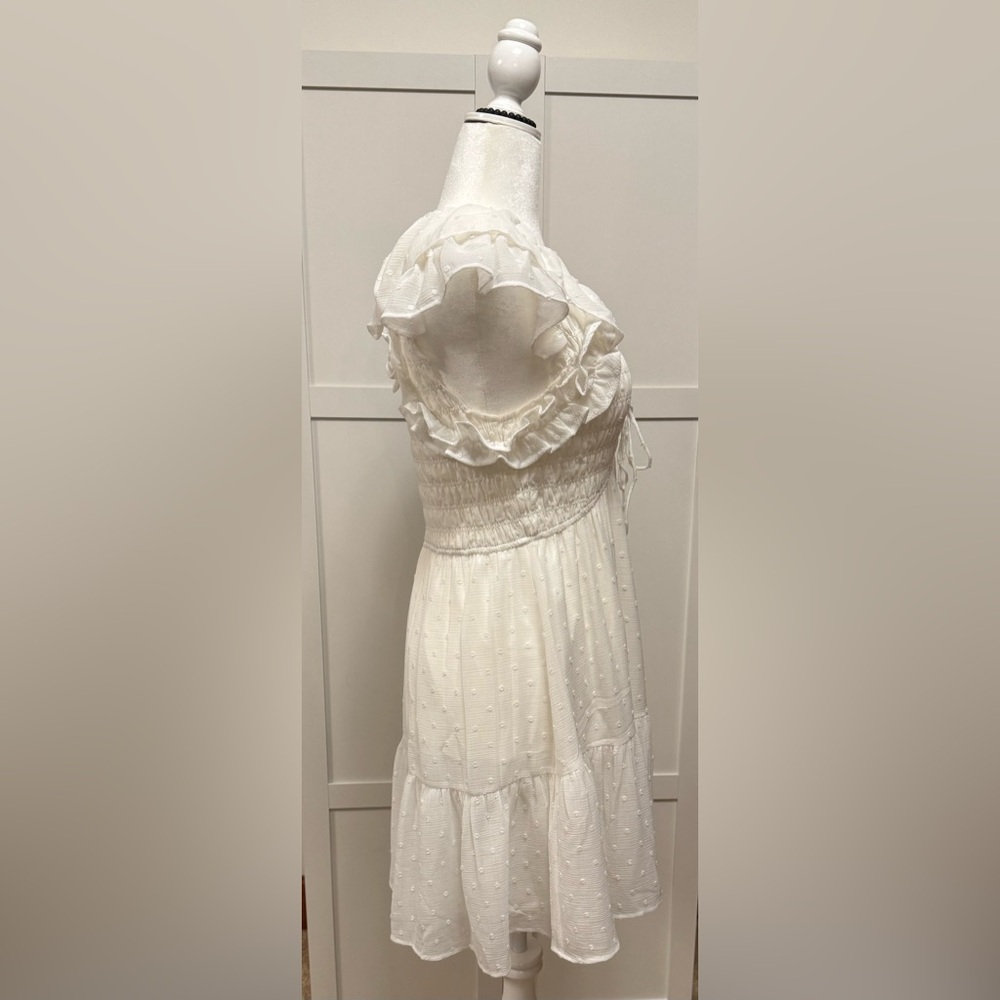 Lulus Sweet Expressions White Ruffled Smocked Swi… - image 8